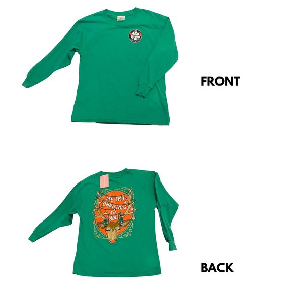 Merry Christmas To You Tee Shirt Long Sleeve Itsa Girl Thing Size Medium - Picture 3 of 3